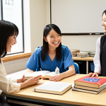 **

A bright and modern university campus scene.  Several smiling graduate students are gathered around a table, engaged in lively discussion.  Books and research papers are scattered around.  In the background, a glimpse of advanced lab equipment can be seen.  The overall feeling is one of collaboration, intelligence, and optimism for the future of Speech-Language Pathology. Japanese text overlay: "言語聴覚士大学院: 未来を切り開く" (Speech-Language Pathology Graduate School: Opening Up the Future).

**