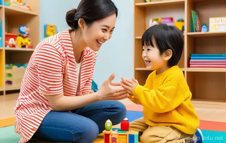 언어치료사의 역할 - **A joyful moment of achievement in child language development:** A kind and encouraging Japanese sp...