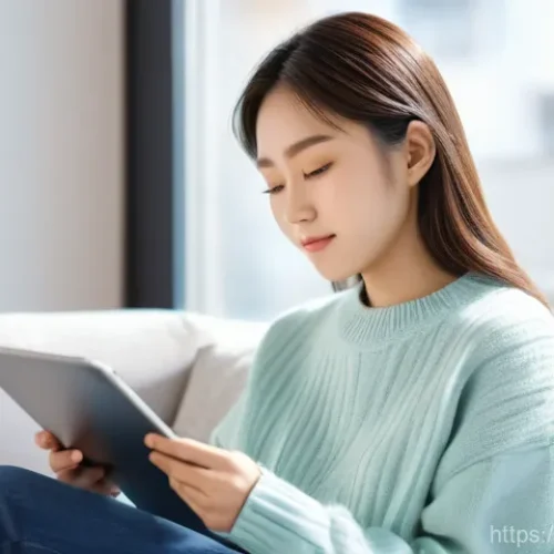 언어치료 연구 동향 - **Prompt**: A young Japanese woman (20s, fully clothed in comfortable modern casual wear like a soft...